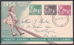 NEW ZEALAND 1956 Health commem FDC - GLENELG HEALTH CAMP cds...............a3440