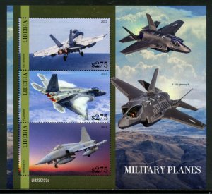 LIBERIA 2023 MILITARY PLANES  SHEET MINT NH