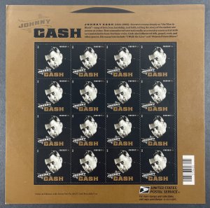 Scott 4789 JOHNNY CASH Pane of 16 Forever Stamps 2013 NH, Corner Flaw