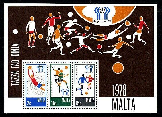 Malta, Scott cat. 551a. Argentina World Cup Soccer s/sheet.