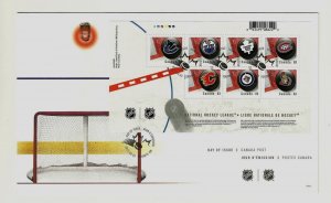 Canada Seven Canadian NHL Team Stamps FDC 2013