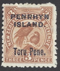 Penrhyn Island Sc# 10 MH 1903 3p surcharged Overprint