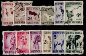 SOUTH WEST AFRICA QEII SG154-165, 1954 complete set, FINE USED. Cat £25.