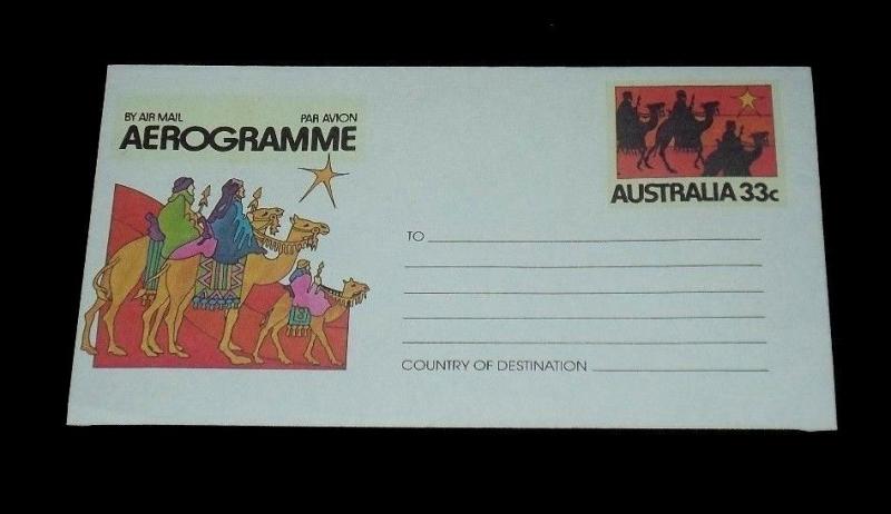 AUSTRALIA 33 CENT CHRISTMAS,AEROGRAM/ AIR LETTER SHEET ,MNH,NICE! LQQK!