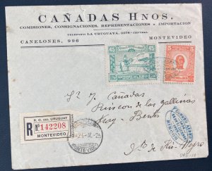 1926 Montevideo Uruguay Early Airmail Commercial Cover To Pto De Rio Negro