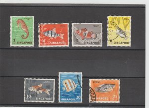 Singapore  Scott#  53-59  Used  (1962 Malayan Fish)