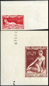 Monaco #CB11-14 (YT PA28-31) Cat€115, 1948 Bosio, Air Post, imperf. set of ...