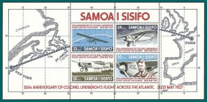 Samoa 1977 Lindbergh's Flight, MS MNH #453a,SGMS487