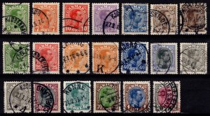 Denmark 1913-28 Christian X Definitives, Part Set [Used]