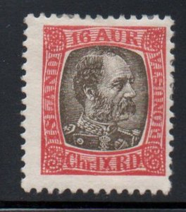 Iceland ScO17 1902 16 aur Christian IX carmine & black brown Official stamp used