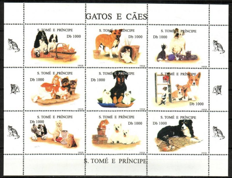 Saint Thomas & Prince Stamp 1242  - Cats and dogs