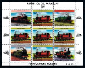 [72755] Paraguay 1984 Railway Train Eisenbahn Full Sheet MNH