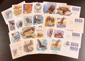 O127-153 (No $5.00) Official Issues 21 Different Eagle Cachets FDCs 1983-1995