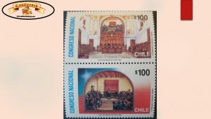 O) 1990 CHILE, NATIONAL CONGRESS, ARCHITECTURE, MNH