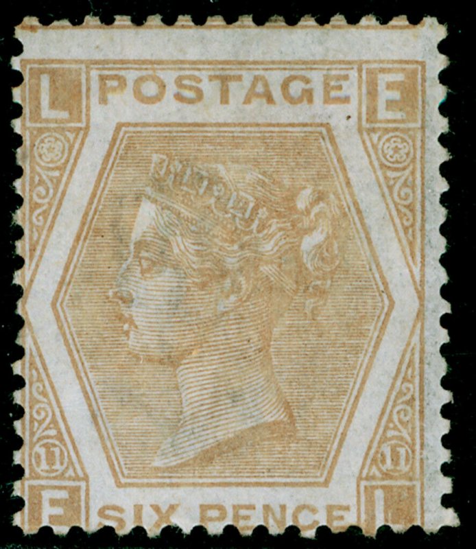 SG123, 6d pale buff plate 11, M MINT. Cat £1110. EL