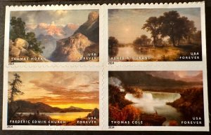US # 4929a Hudson River School,  Paintings block of 4 forever 2014 Mint NH