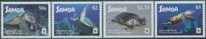 Samoa 2016 SG1426-1429 WWF Hawksbill Turtle white edges MNH