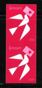 Scott #5826a IMPERFORATE (NO DIE-CUT) 2024 Love/Dove, Vertical Pair, MNH