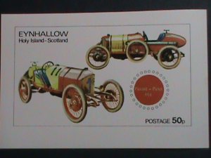 EYNHALLOW-SCOTLAND 1972 PICCARD-PICTET-1914 CLASSIC CARS -IMPERF :MNH S/S -VF