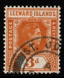 LEEWARD ISLANDS SG107 1938 3d ORANGE FINE USED