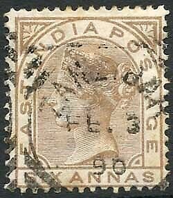 Zanzibar SGZ60 6a Pale Brown Z5 Squared Circle dated 3rd Feb 1888