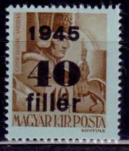 Hungary, 1945, Surcharge 40f on 10f, sc#624, MH