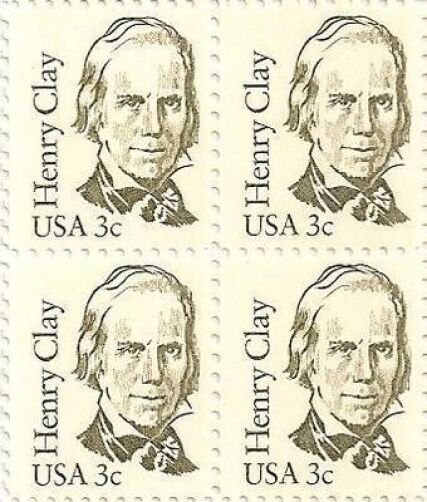 US 1846 Great Americans Henry Clay 3c block (4 stamps) MNH 1983 