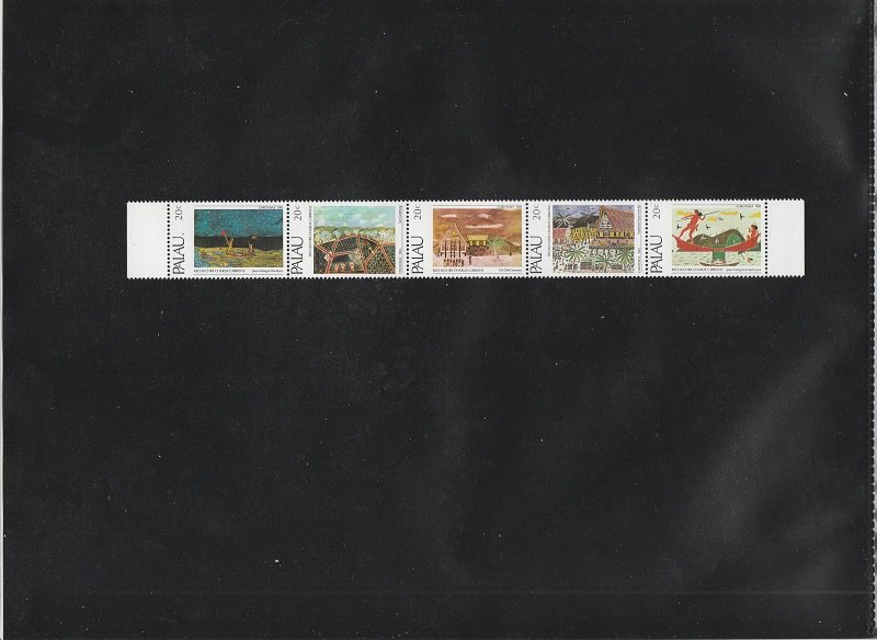 Palau  Scott#  32a  MNH Strip of 5  (1983 Christmas)