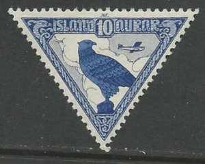 Iceland # C3  Falcon & Plane (1) VF  Unused VLH