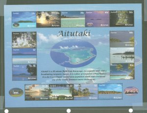 Aitutaki #561A  Souvenir Sheet (Landscapes)