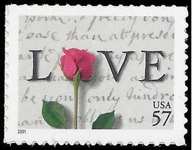 #3551 57c Love Issue  2001 Mint NH