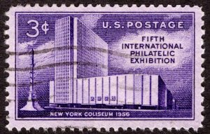 1956, US 3c, Fifth International Philatelic Exhibition, Used, Sc 1076