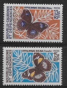 New Caledonia #359-360 Butterflies 1967 MNH