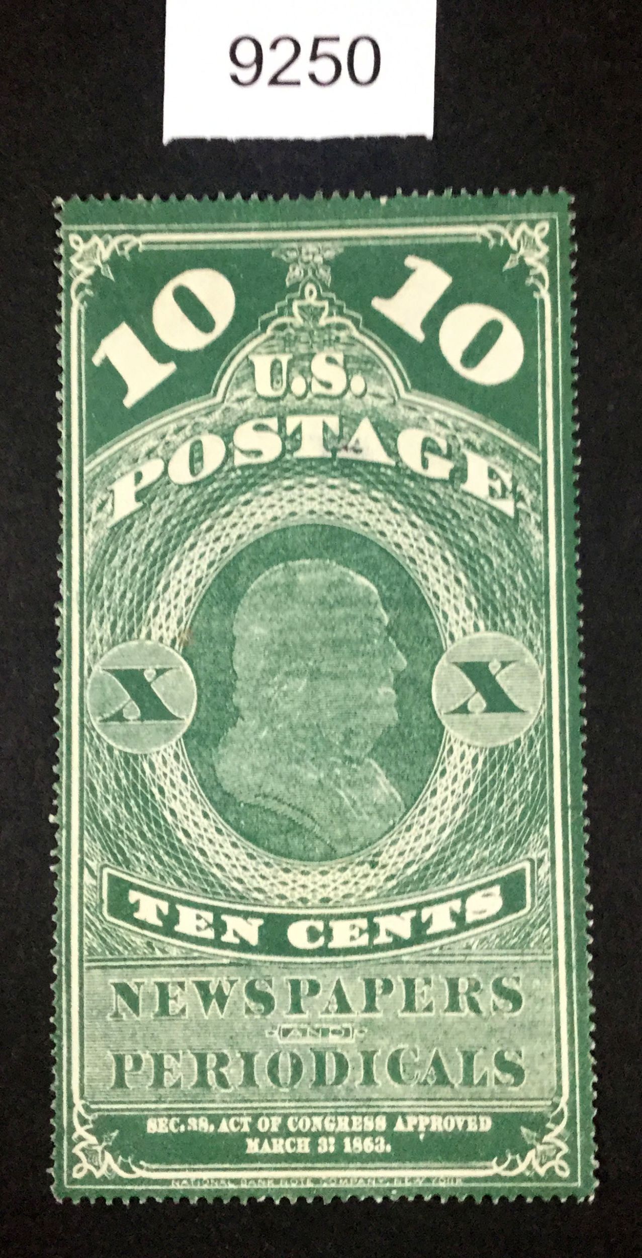 US Stamps Pr2 NO GUM as Issued LOT 9250 United States, Newspaper