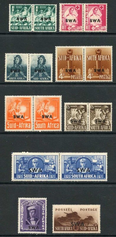 South West Africa SG114/22 set of 9 M/Mint