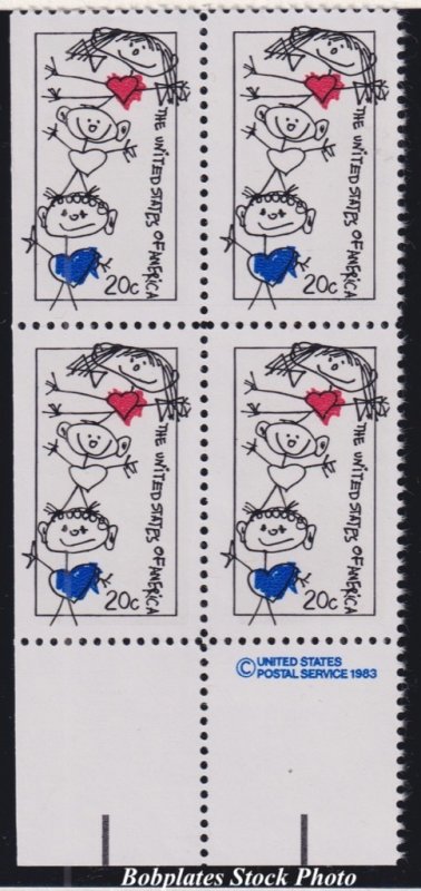 BOBPLATES #2104 Family Unity Copyright Block F-VF NH ~ See Details for Pos