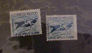 MEXICO STAMP #RA16,RA19 BOTH WITH JITTER DOUBLE IMPRESSION MINT  LIGHT HINGED