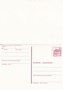 West Berlin 60pfg Prepaid Postcard with Reply Unused VGC