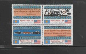 PALAU #4a 1983 INAUGERATION OF POSTAL SERVICE MINT VF NH O.G BLOCK4 aa