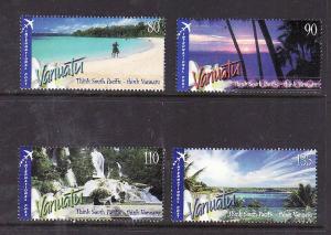 Vanuatu-Sc#875-8-Unused NH set-Landscapes-Waterfalls-2005-