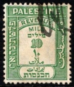 1928 Palestine Revenue 10 Millimes Duty Stamp Used