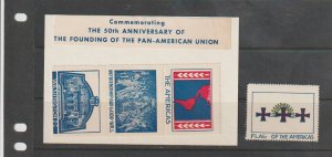 4 MNH Pan American Union 50th Anniversary Poster Stamps