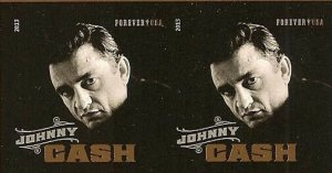 US 4789a Music Icons Johnny Cash imperf NDC horz pair (2 stamps) MNH 2013