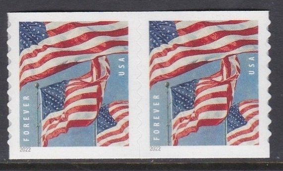 5657 Flags Coil Pair MNH