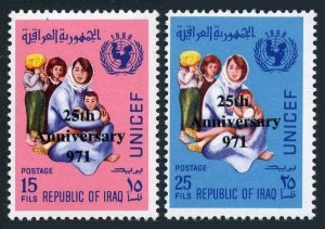 Iraq 624-625, MNH. Michel 696-697. UNICEF, 25th Anniversary 1971 in black.