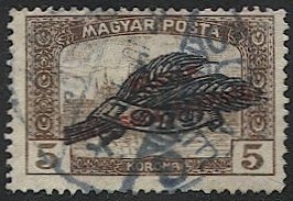 HUNGARY 1920 Sc 329, 5k, used  VF  SUMEG postmark/cancel