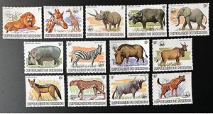 1983 Burundi Mi. 1596 - 1608 WWF Wildlife Elephant Elephant Lion Panther Mammals-