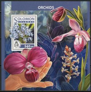 SOLOMON ISLANDS 2017 ORCHIDS  SOUVENIR SHEET  MINT NH 