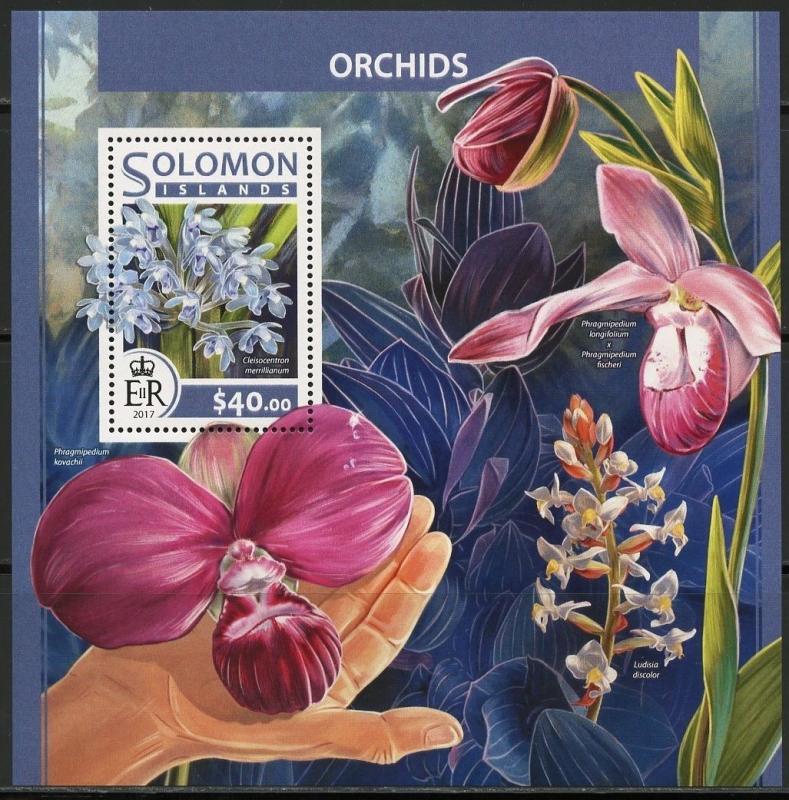 SOLOMON ISLANDS 2017 ORCHIDS  SOUVENIR SHEET  MINT NH