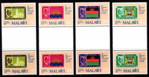 Malawi 1979 Sc#354/357 STAMPS ON STAMPS/ROWLAND HILL Gutter-Pairs MNH